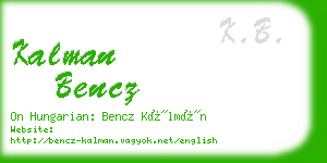 kalman bencz business card
